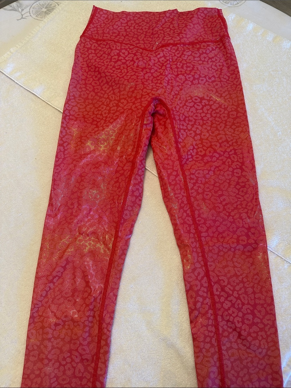 Til You Collapse Red Leopard-Print Girls' Leggings